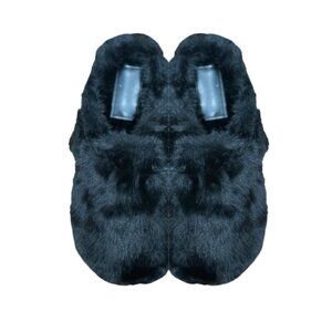 Faux Fur Clogs - Black